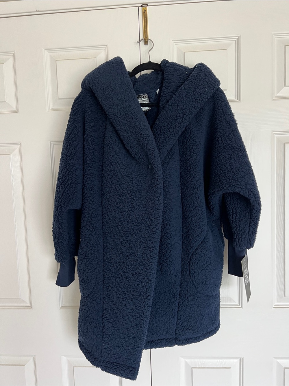 Cozy Hooded Teddy Coat - Navy Jill Martin- New with tags